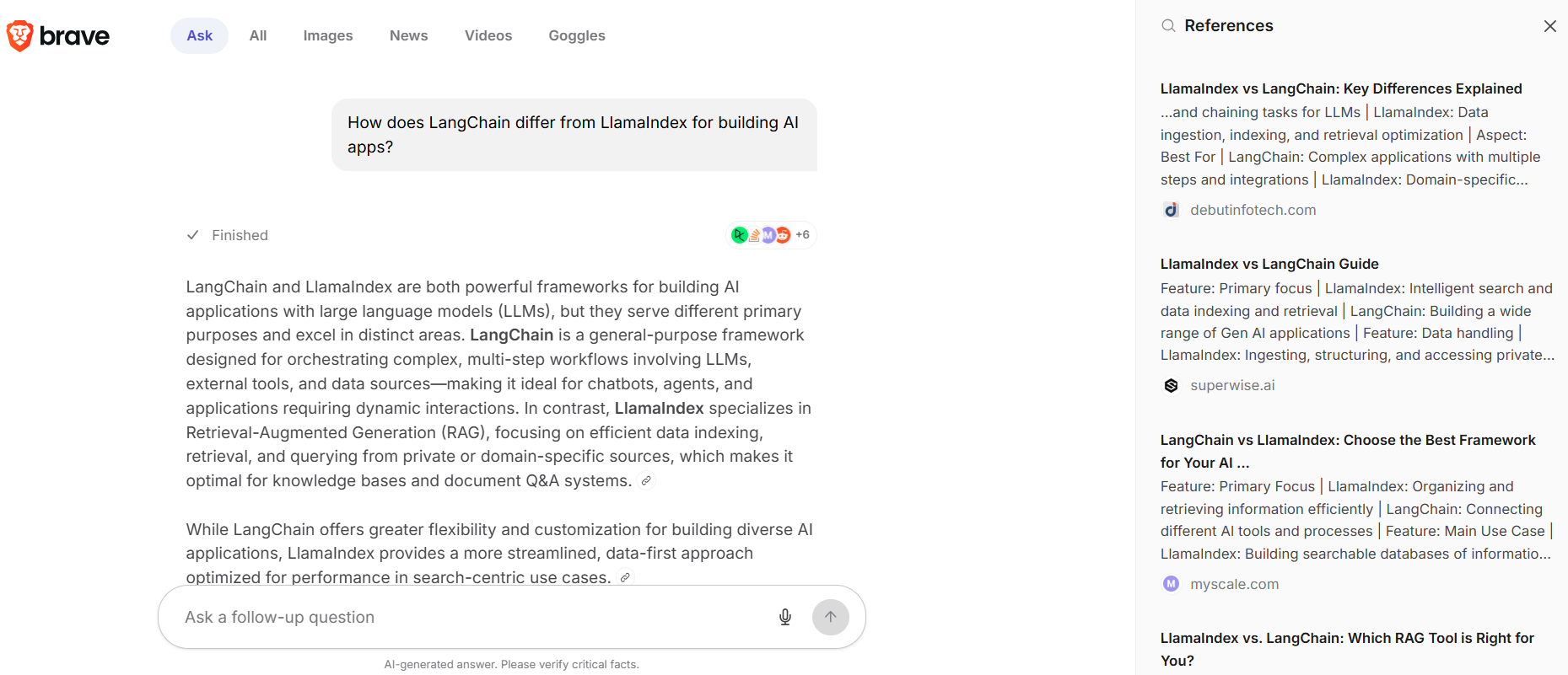 Brave ask mode image